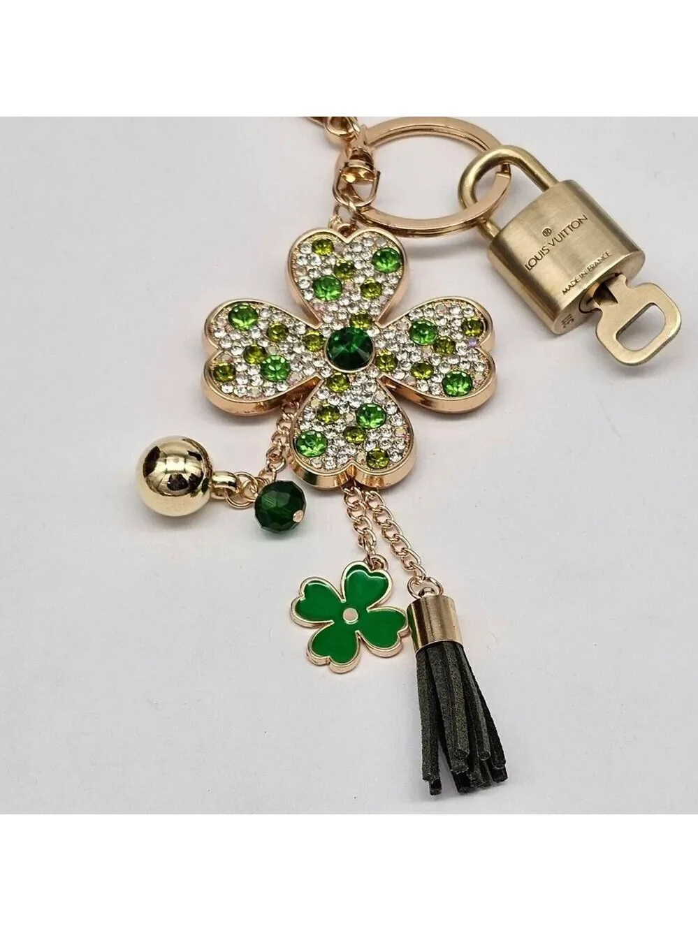 Authentic Louis Vuitton Lock & Key with unbranded Flower Bagcharm 021126